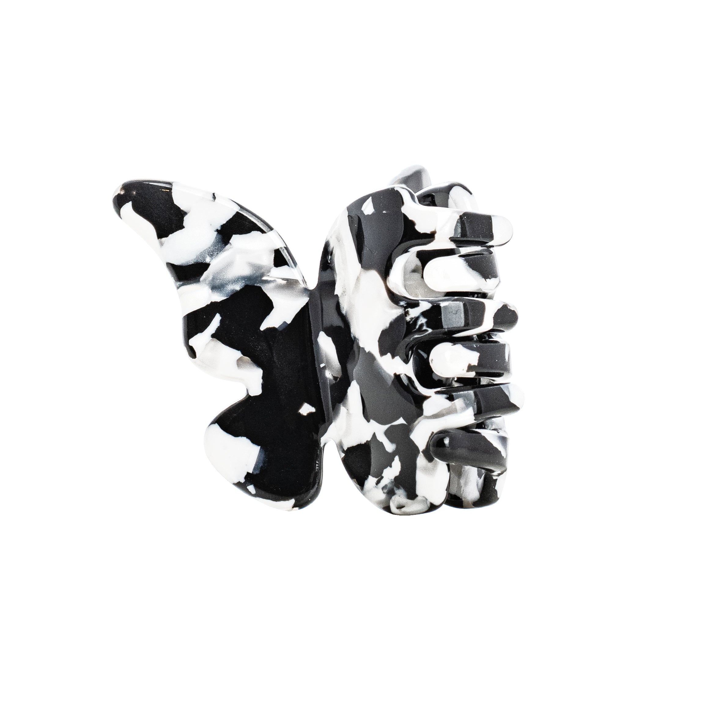 Butterfly Hairclip Small - Black Marble