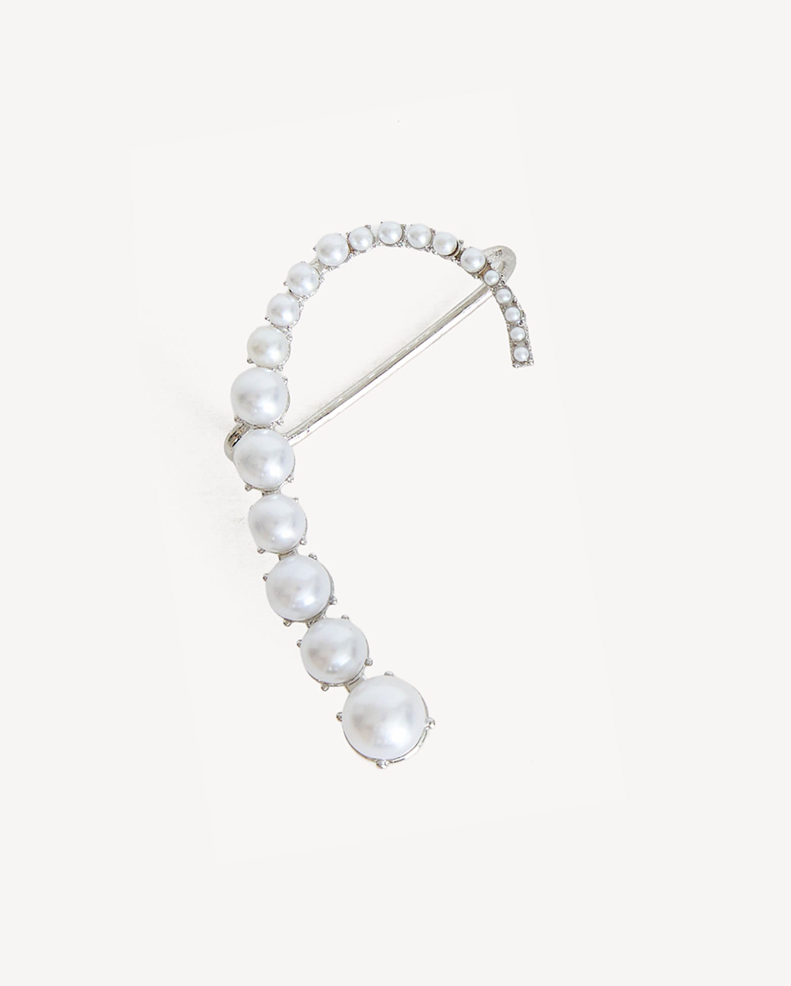 Icon Pearl Ear Cuff - Silver